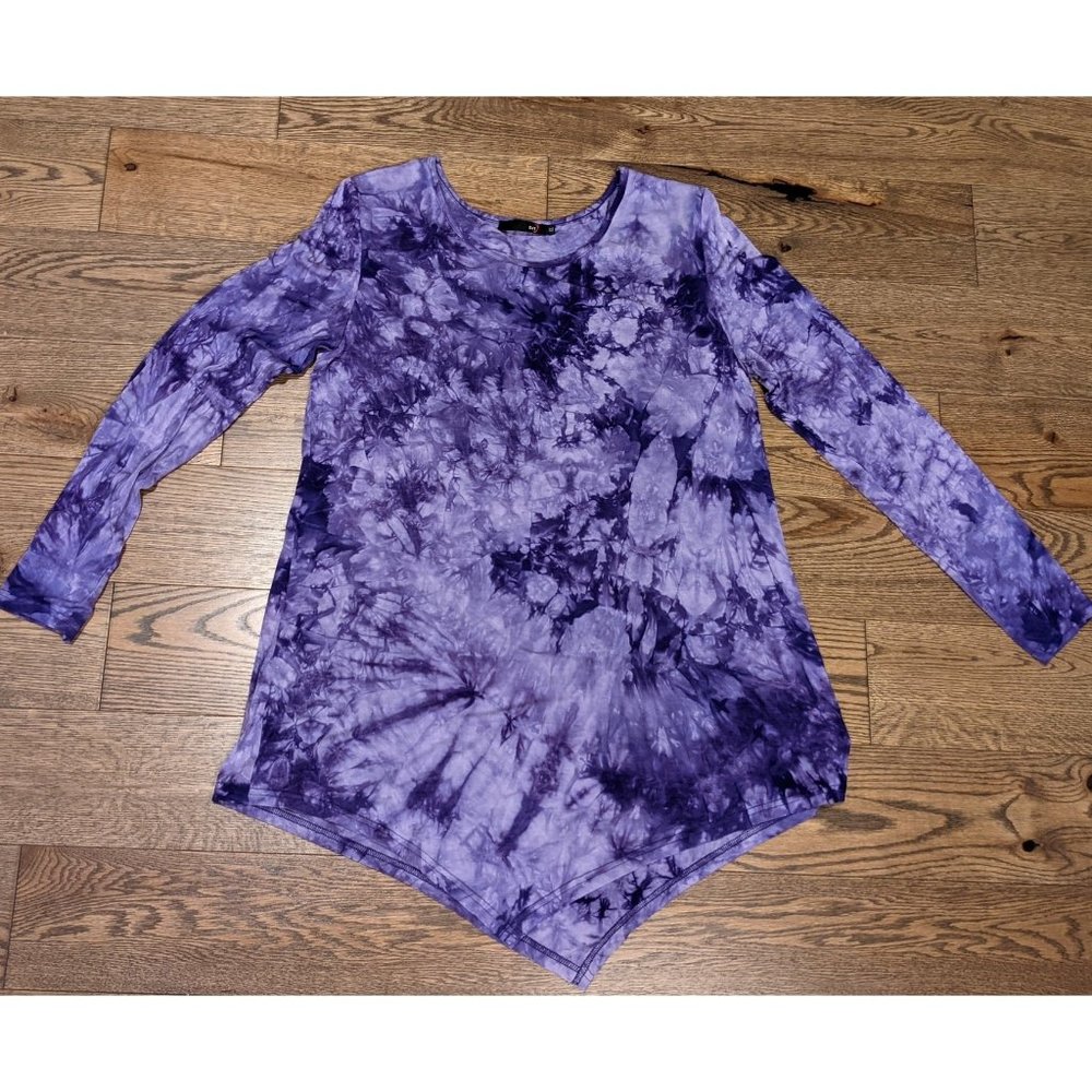 DJT Purple Tie-Dyed Asymmetrical Tunic Size XL